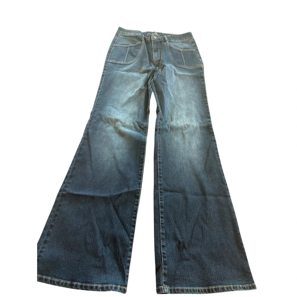 Wide Leg Jeans G By Giuliana Denim Flare 70s Style Blue Women's Size 10 - Picture 2 of 7